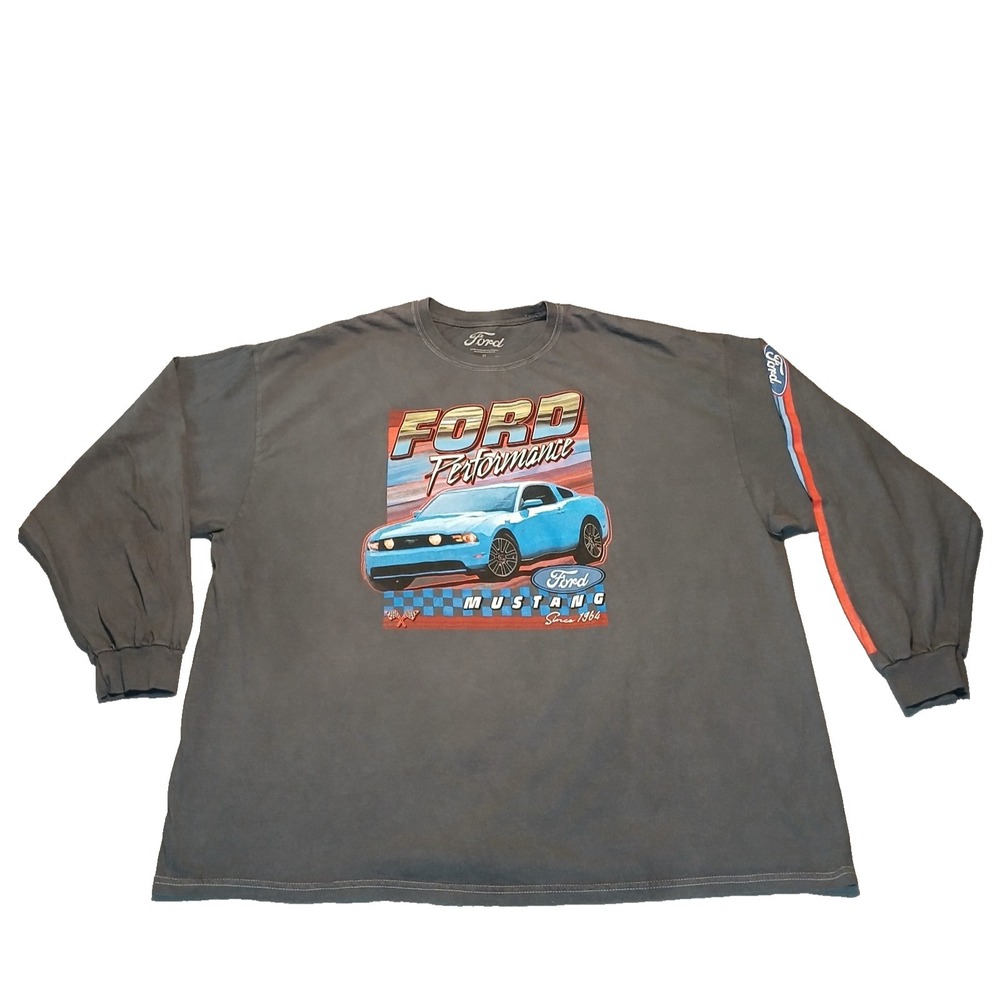 Authentic Ford Performance Logo Long‎ Sleeve Retro-Mustang Vintage Style T-shirt